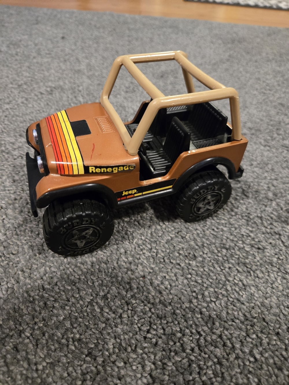 Buddy L Corp Vintage 1979 Jeep Renegade Toy Tan Burnt Orange & Stripes Collect